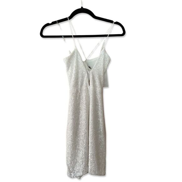 Nookie Supreme Mini Sequin Dress Small White $279 Cocktails Evening Event NWT S - Picture 5 of 12